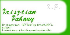 krisztian pahany business card